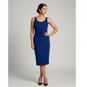 Ali & Jay Mesh Classic sleeveless Navy‎ Blue Midi Dress L